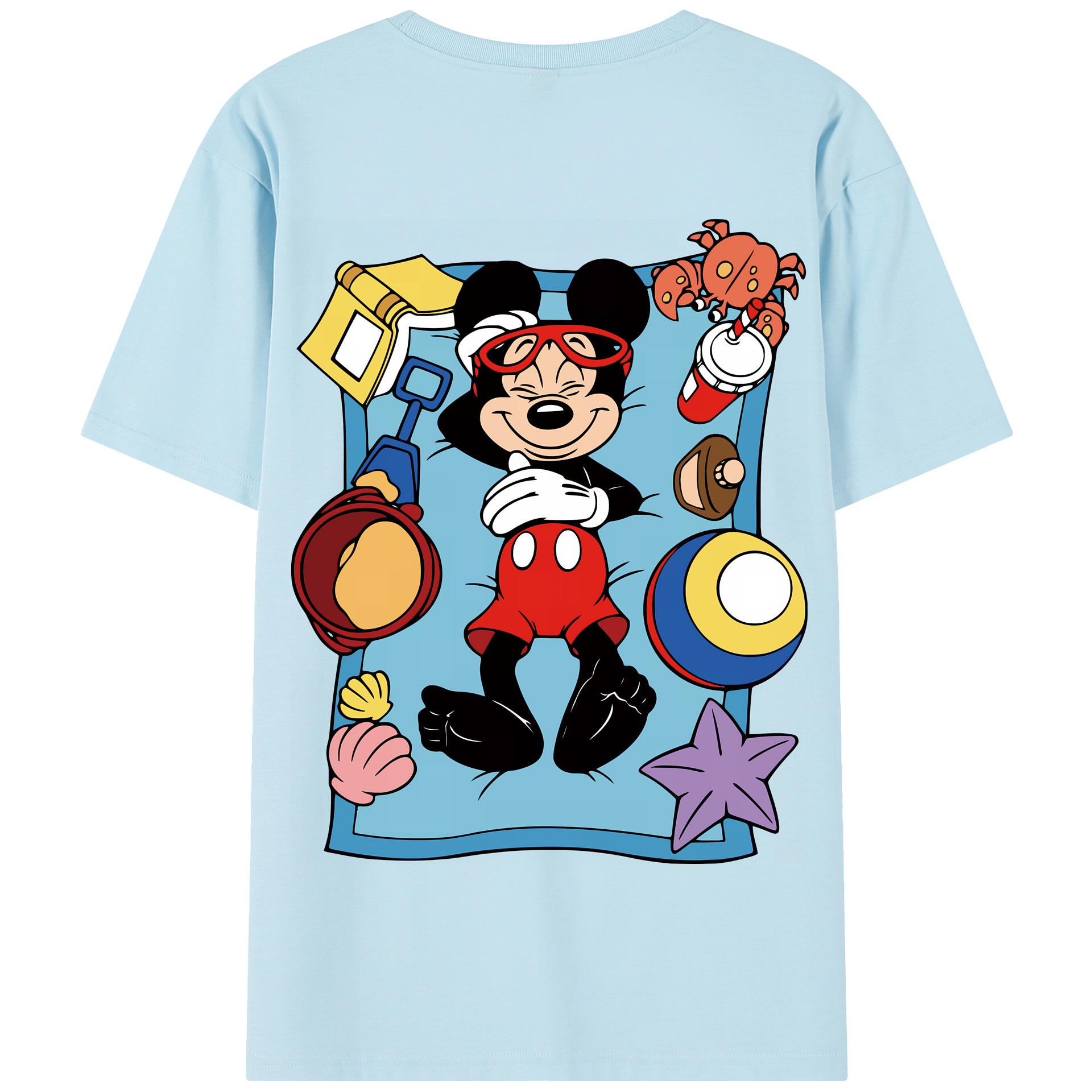（画像用） ミッキーマウス Mickey Mouse 綿100％半袖Tシャツ（背面プリント）
